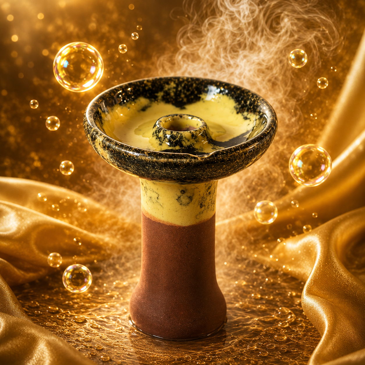SHISHA HEAD CERAMIC - MARBLE YELLOW