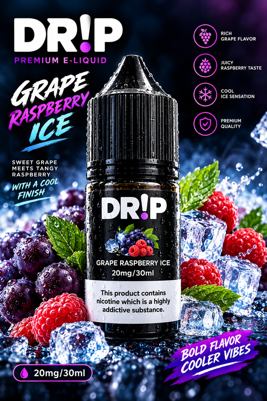 DRIP E-LIQUID  - GRAPE RASPBERRY ICE