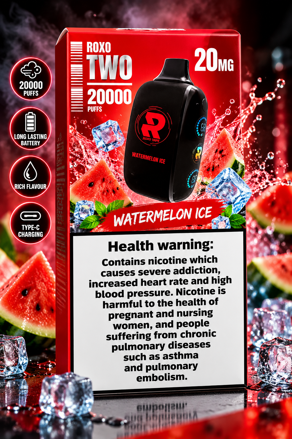 ROXO TWO 20000PUFFS WATERMELON ICE