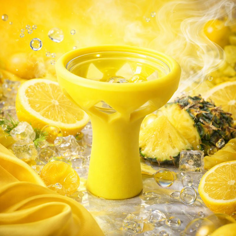 SHISHA HEAD GLASS - YELLOW