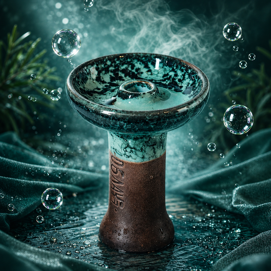 SHISHA HEAD CERAMIC - GREEN/BLACK MARBLE
