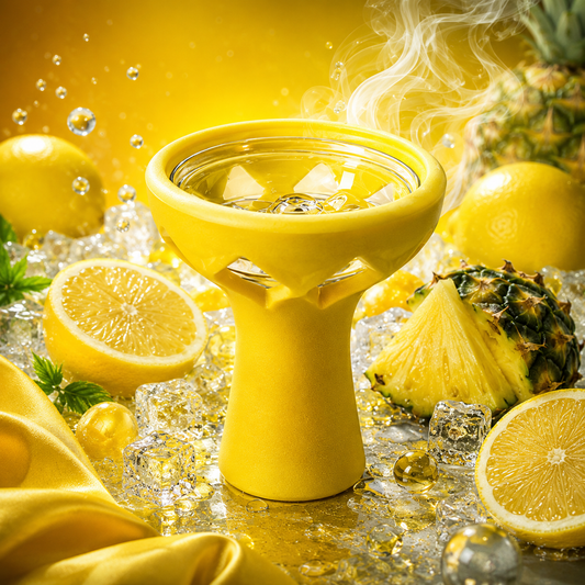 SHISHA HEAD GLASS - YELLOW